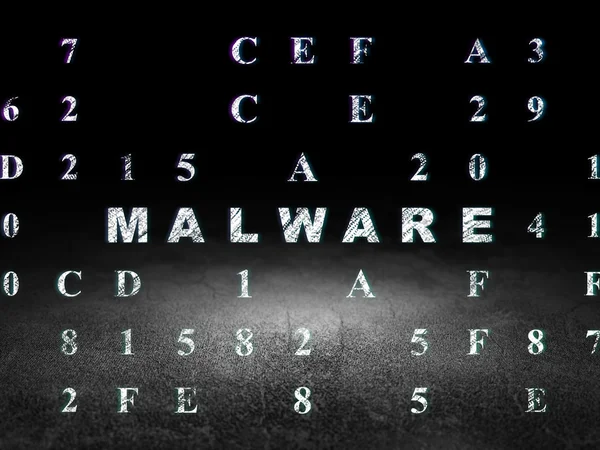 Conceito de segurança: Malware no quarto escuro grunge — Fotografia de Stock