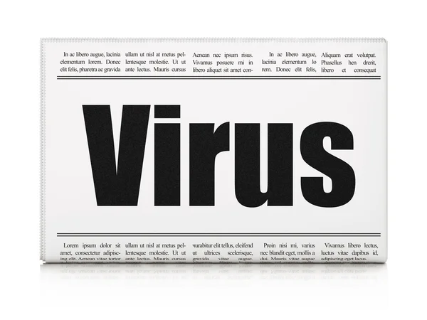 Concepto de seguridad: titular del periódico Virus —  Fotos de Stock