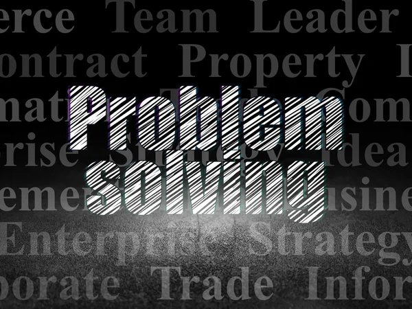 Business concept: Problem Solving in grunge dark room — Stock fotografie