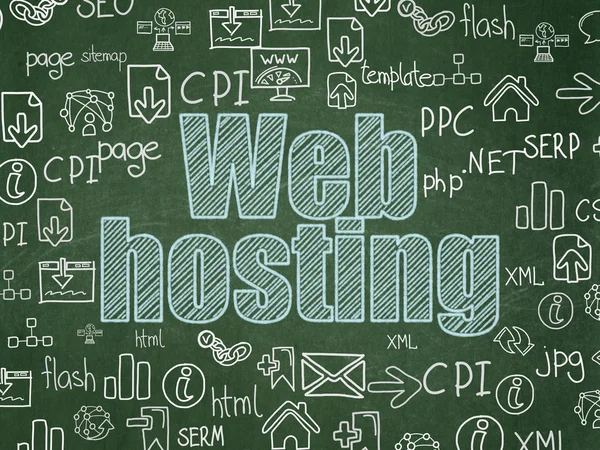 Concetto di Web design: Web Hosting sullo sfondo del consiglio scolastico — Foto Stock