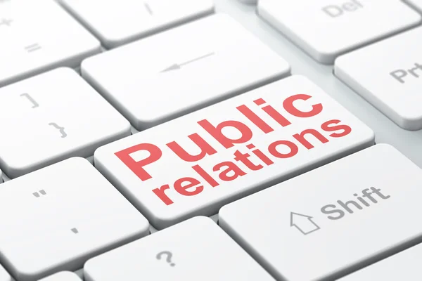 Advertising concept: Public Relations on computer keyboard background — Stock Photo, Image