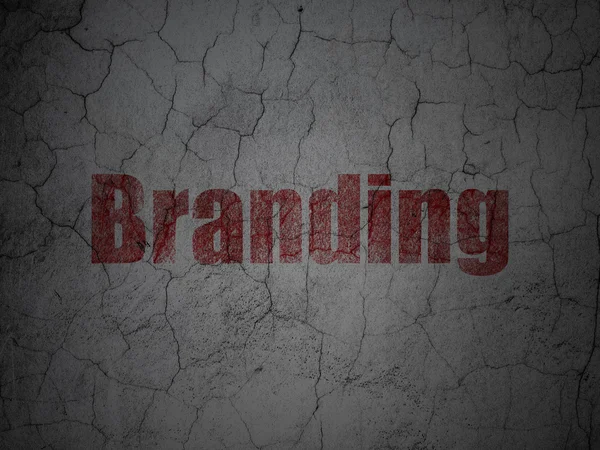 Conceito de publicidade: Branding no fundo da parede grunge — Fotografia de Stock