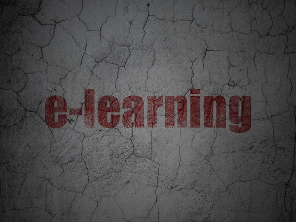 Conceito de aprendizagem: E-learning on grunge wall background — Fotografia de Stock