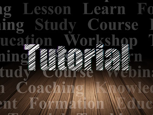 Concepto educativo: Tutorial en sala oscura grunge — Foto de Stock