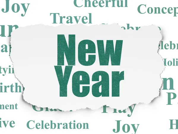 Koncepcja Holiday: nowy rok na tle rozdarty papier — Zdjęcie stockowe