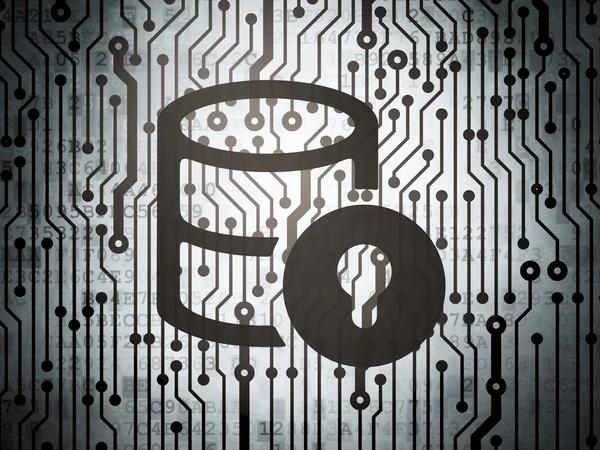 Software concept: circuit board with Database With Lock — Zdjęcie stockowe