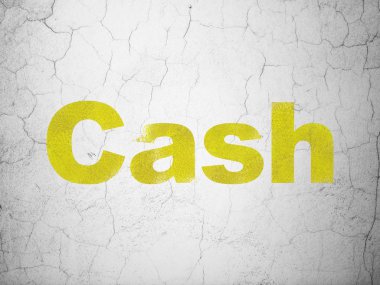 Bankacılık kavramı: nakit duvar arka plan üzerinde