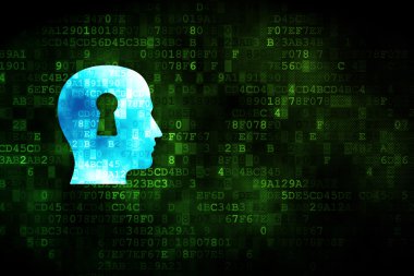 Marketing concept: Head With Keyhole on digital background