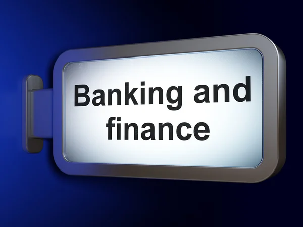 Conceito de moeda: Banking And Finance on billboard background — Fotografia de Stock