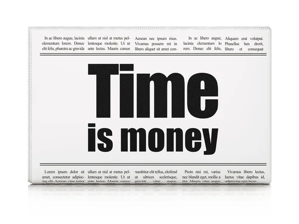 Concept de finance : titre du journal Time Is money — Photo