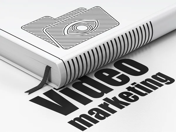 Business concept: book Folder With Eye, Video Marketing on white background — Stock Photo, Image