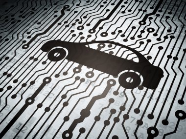 Travel concept: circuit board with Car