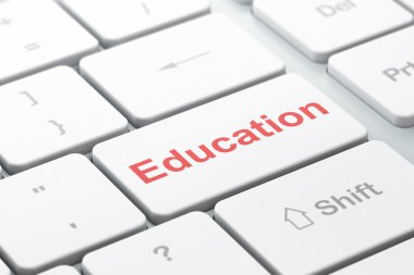 Studying concept: Education on computer keyboard background