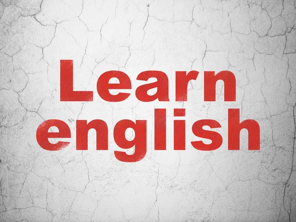 Studying concept: Learn English on wall background — Stock Photo, Image