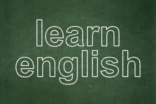 Концепция обучения: Изучение английского языка на фоне доски — стоковое фото