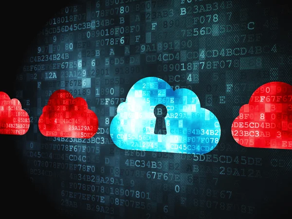 Koncepcja technologii chmury: Cloud z Dziurka na tle cyfrowy — Zdjęcie stockowe