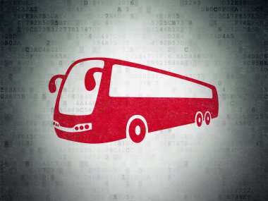 Travel concept: Bus on Digital Paper background