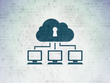 Bulut teknoloji kavramı: dijital kağıt arka plan bulut ağda