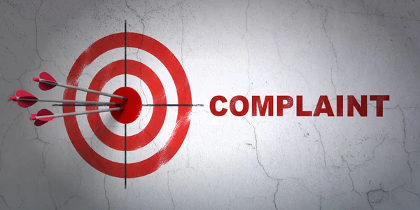 Law concept: target and Complaint on wall background — Stock Photo, Image
