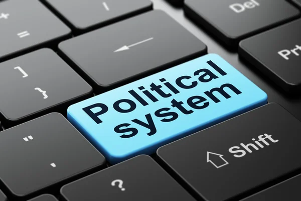 Politiek concept: politiek systeem op computer toetsenbord achtergrond — Stockfoto