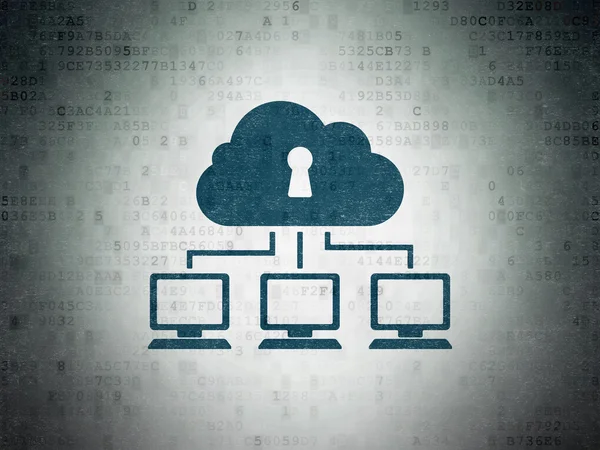 Wolk technologie concept: Cloud netwerk op digitale papier achtergrond — Stockfoto