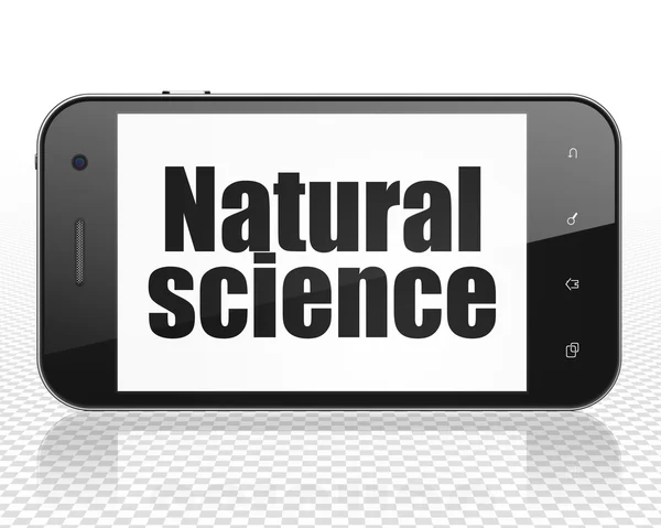 Conceito de ciência: Smartphone com Ciência Natural em exibição — Fotografia de Stock
