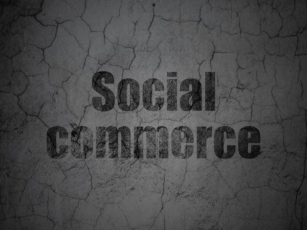 Werbekonzept: Social Commerce vor Grunge-Hintergrund — Stockfoto