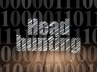 İş kavramı: grunge karanlık odada baş avcılık