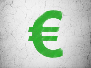 Bankacılık kavramı: Euro duvar arka plan üzerinde