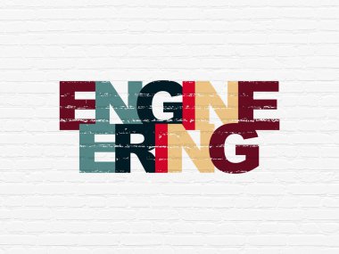 Bilim kavramı: duvar arka plan üzerinde mühendislik