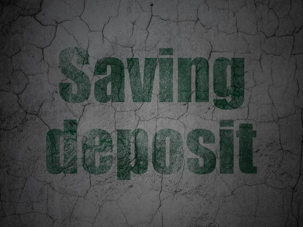 Concept d'argent : Économiser Dépôt sur fond de mur grunge — Photo