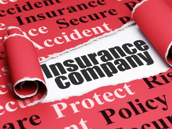 Concepto de seguro: texto negro Compañía de seguros bajo el pedazo de papel roto — Foto de Stock