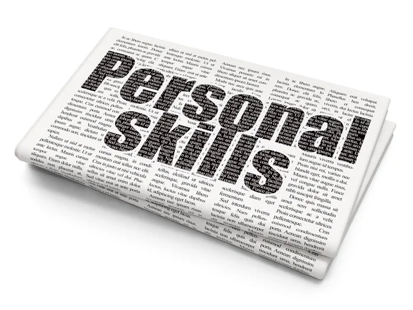 Learning concept: Personal Skills on Newspaper background — Stock Photo, Image