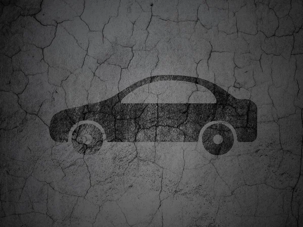 Travel concept: Car on grunge wall background — Stockfoto