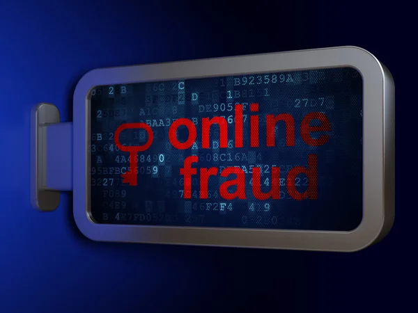 Security concept: online fraude en sleutel op Billboard achtergrond — Stockfoto