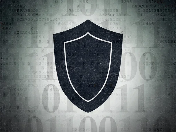 Conceito de privacidade: Escudo sobre fundo de papel digital — Fotografia de Stock
