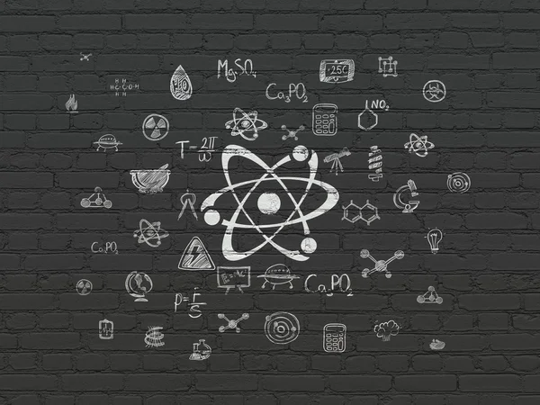 科学概念: 分子在背景墙上 — 图库照片