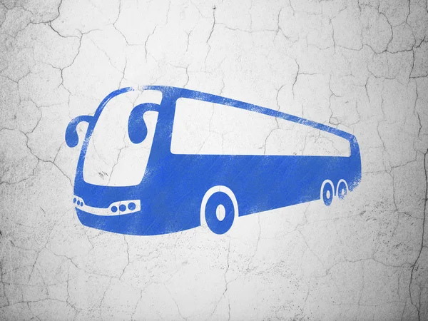 Concept touristique : Bus sur fond de mur — Photo
