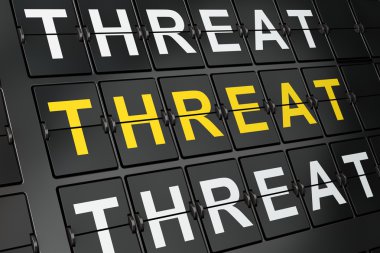 Siyasi kavram: Havaalanı yönetim kurulu arka planda Terör Tehdidi