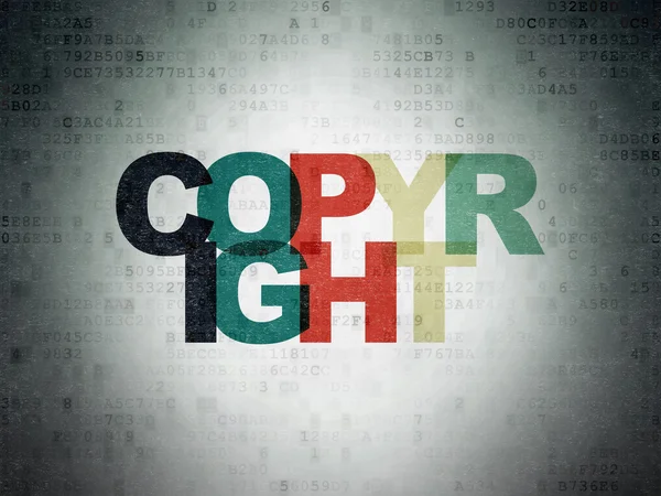 Rechtskonzept: Urheberrecht auf digitalem Papier Hintergrund — Stockfoto