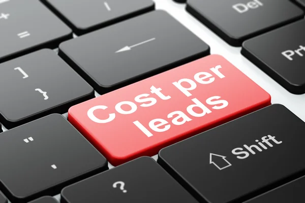 Finance concept: Cost Per Leads on computer keyboard background — Stock Photo, Image