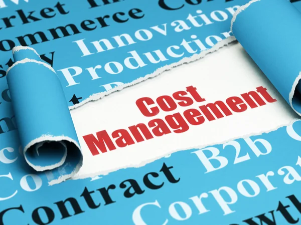 Finance concept: red text Cost Management under the piece of  torn paper — Stok fotoğraf