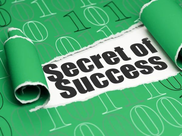 Concepto financiero: texto negro Secreto del éxito bajo el pedazo de papel roto —  Fotos de Stock