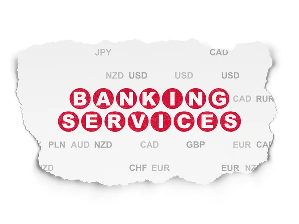 Гроші концепцію: банківських послуг на тлі Torn паперу — стокове фото