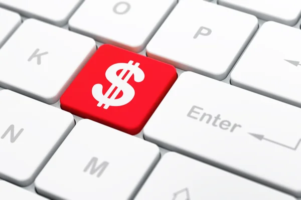 Money concept: Dollar on computer keyboard background — Stock Photo, Image