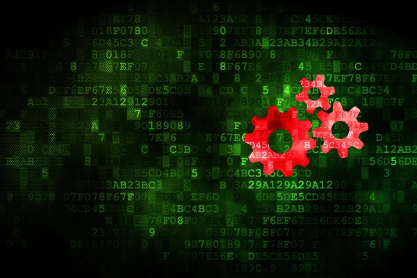 Information concept: Gears on digital background — Stock Photo, Image