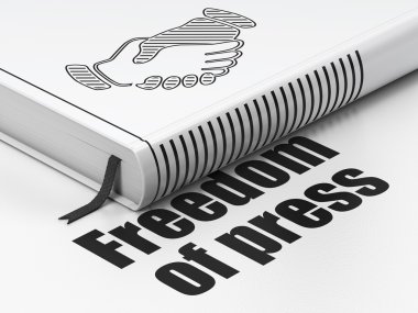 Politics concept: book Handshake, Freedom Of Press on white background
