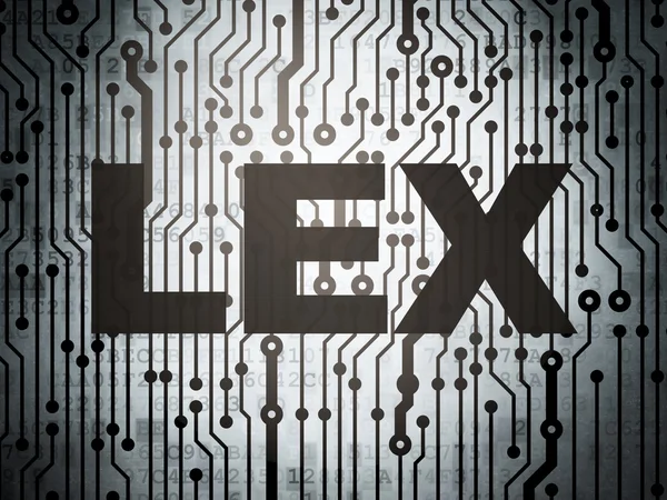 Conceito de lei: placa de circuito com Lex — Fotografia de Stock