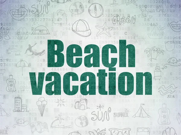 Vacation concept: Beach Vacation on Digital Paper background — Stock Photo, Image