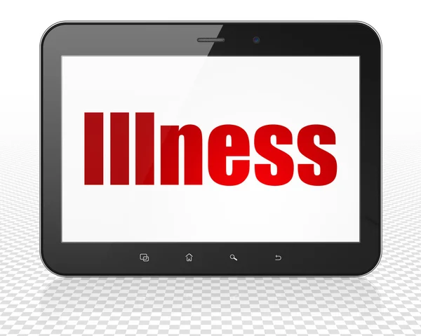 Sağlık konsepti: Hastalıklı Tablet Bilgisayar ekranda — Stok fotoğraf